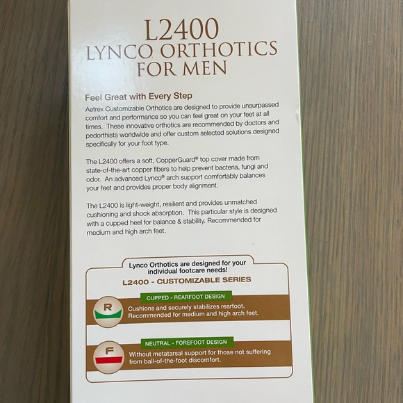 Aetrex Lynco Customizable Orthotics for Men **BRAND NEW** - Picture 6 of 7